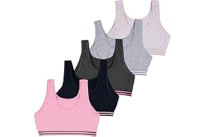 LOREZA ® 5 Mädchen Bustier aus Baumwolle BH Sport Bra Gr. 128-170