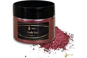 ‎AARTSZ Epoxidharz Farbe Metallic (Dark Red/Dunkelrot (20g)), AArtsZ Mica Powder Pulver, Epoxy Resin Farbe, Pigment, Farbpigmente Pigmentpulver Farben für Kosmetisches Qualität, Niveau Lipgloss Seifenfarben