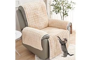 NNSMUN Sofa Armlehnenbezüge, Sesselschoner Sesselauflage, Fernsehsessel Schutzbezug Anti-Rutsch, Relaxsessel Bezüg Sesselüberzug für Zuhause mit Kindern und Haustieren Hund (Beige,1 Sitz (53*190cm))