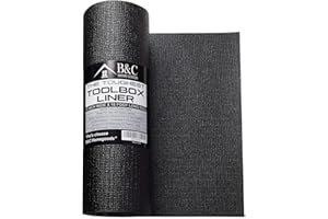B&C Home Goods Tool Box Liner - Drawer Liner w/Black Anti Slip Toolbox Matting - Box Liners to Protect Your Tools - Easily Adjustable to Fit Any Size