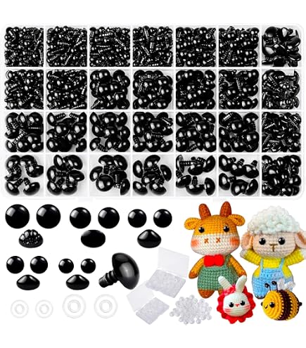 400pcs Safety Eyes For Doll Making – 5 Sizes (5mm-12mm), Includes Backings, For Crochet Toys & DIY Crafts