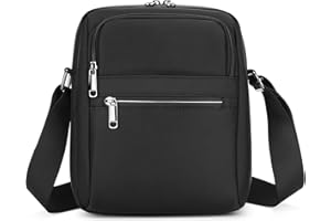 BAICLES Bolso de Hombro Bolso de Hombro para Hombres Bolso de Hombre Pequeño Estuche para Teléfono Móvil Bolso Bandolera Impermeable Bolso de Mensajero para Escuela de Viajes de Oficina Negro