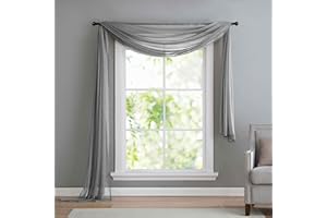 GARDINENBOX Querbehang Freihanddeko aus transparentem Voile, die ideale Ergänzung zu unseren Gardinen, 140x600, Grau, 560