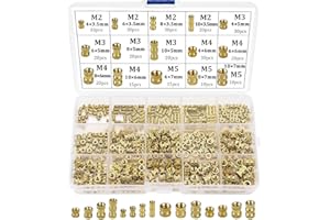 ANKKY Beihuazi® Insert Fileté Filetage Femelle M2 M3 M4 M5 Douilles Filetées en Laiton pour impression 3d 330Pcs