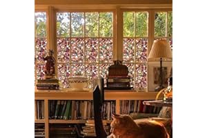 Neukids vetrofanie per finestre ciottoli pop autunnali, pellicola privacy colorato, pellicola vetri statica senza colla, riutilizzabile per soggiorno cucina bagno camera da letto ufficio