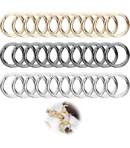 Mousquetons Ronds 12 Pièces Multicolores - Porte-clés Mini 2,4 Cm Pour Sacs, Bricolage, Rangement