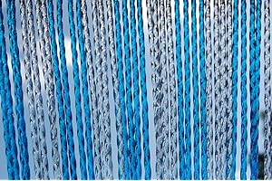 La Tenda Türvorhang Rimini 3 Raumteiler Fliegenvorhang Terrassentür Insektenvorhang blau transparent, Maße Vorhang:100 x 230 cm