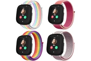 4-Stück Nylon Armbänder kompatibel mit Xplora X6/Anio 6 Armband,Kids Smartwatch Klettverschluss Mädchen Jungen Verstellbare Ersatz Armbänder für X6 Play/X6 Pro/Anio6