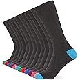 FM London 12-Pack Smart Mens Socks - Breathable Plain, Patterned, & Black Socks Men - Cotton Socks Men Suitable for Work and Casual Wear - Soft, Insulated Mens Ankle Socks with Reinforced Heel & Toe