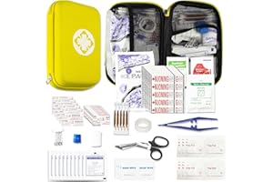 276PCS Hiking First Aid Kit for Home Personal Emergency Supplies Compact Bag for Backpack, First Aid Essentials Survival Kit for Business Travel Car Yellow AMORNING