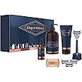 Gillette King C. Beard Grooming Kit for Men, Neck Razor + 3 blades + Shave Gel + Beard And Face Wash + Beard Oil + Beard Comb + Razor Stand, Gifts For Men