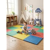 6 Par&ccedil;a 50x50 Puzzle Mat - 100x150 cm Kurulumlu Oyun Spor Matı Puzzle Halı Tatami 13m (&ccedil;okrenkli)