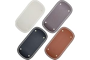 JMZLLRX 4 PCS Fond Crochet Fond de Sac, 30 x 15 cm Rectangle Fond de Sac en Cuir PU, Tapis de Sac Fond avec Crochet pour Crochet Tissé à La Main DIY Épaule Sacs