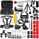 DIKER Kit Accessori per GoPro Max Hero 12 11 10 9 8 7 6 Action Cam Black, Attacchi GoPro Moto, per Session Fusion, XIAOYI APE