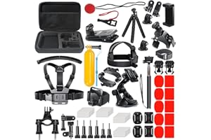 DIKER Kit d'Accessoire pour Camera Sport, GoPro Hero 13 12 11 10 9 8 Black 70 en 1, AKASO, DJI Osmo Action, Insta360 One, XIAOMI