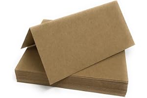 100 Recycled Blank Table Name Place Cards, Recycled Kraft Ideal for Parties Or Weddings from Pocketfold Invites LTD