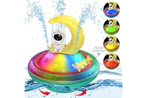 Juguetes de Baño Bebes, CRIOLPO Juguetes de Baño Chorro de Agua Luminosos para Niños, Juguetes de Baño Aspersor Inducción Automático Fuente Flotante Juguetes de Baño para Niños Niñas