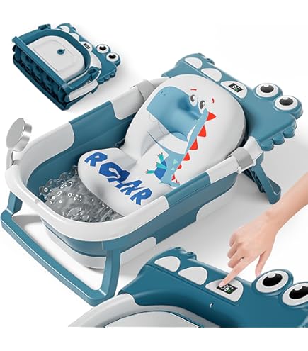 Opvouwbaar Babybadje Met Badzitje/badje XXL Met Thermometer Om De Watertemperatuur Te Regelen Badje Op 3 Niveaus Vanaf Geboorte Tot 3 Jaar