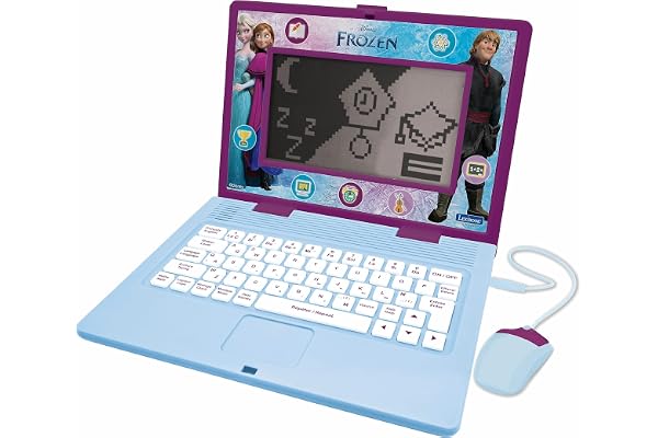 Lexibook - La Reine des Neiges - Ordinateur Éducatif Bilingue Français/Anglais, Jouet pour Enfants, 170 Activités pour Apprendre, S'amuser et Jouer du Piano, Grand écran - JC599FZi1