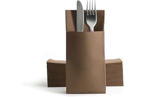 Alvotex Chic Airlaid - 50 servilletas Desechables para Cubiertos (39 x 40 cm), Color marrón