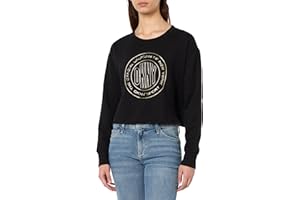DKNY Sport Women's Metallic Medallion Logo Cropped Pullover Sudadera para Mujer