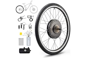 VIRIBUS 48V 1500W Kit de Bicicleta Eléctrica con Pantalla LCD para 26" Rueda Trasera Kit de Conversión de Bicicleta Eléctrica de 5 Velocidades para Bicicleta de Montaña (48V 1500W)