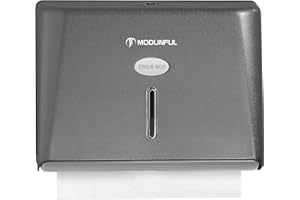 modunful Dispenser Carta Asciugamani a Parete, Distributore di Asciugamani per Tovaglioli Piegati 200+ Fogli, Dispenser Salviette Bagno Commerciale, Grigio