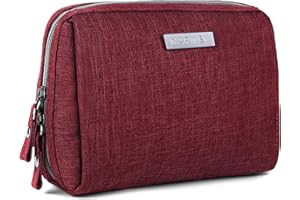 NARWEY Small Makeup Bag for Purse Travel Makeup Pouch Mini Cosmetic Bag for Women (Small, Red)