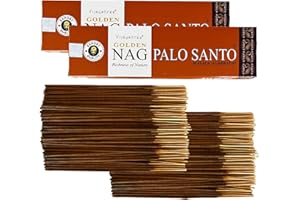 Bastoni di incenso Golden Nag Palo Santo by LAMARE - 200 g - 10 confezioni da 20 g (140-180 bastoncini) - Aromaterapia - Meditazione - Yoga - Confezione ecologica