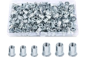 100 sztuk nitonakrętek M6 M8, Jeboler nitonakrętki M8 M6 zestaw płaskich łeb nakrętek gwintowanych, stal ocynkowana, nakrętka tulejkowa Rivet Nutsert, tuleja gwintowana do płyt metalowych itd.