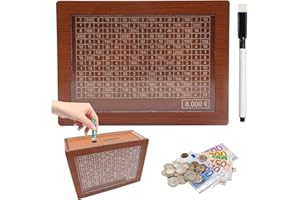 Y.A. LOTUS 8000 Euro Hucha de Madera, Caja de Ahorros de Madera Reutilizable, Huchas para Adultos y Niños