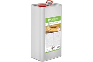 Nordicare Olio per legno da esterno [5L] per legno di larice, quercia, teak o acacia I Olio per legno da esterno per la protezione del legno I Olio per la protezione del legno da esterno