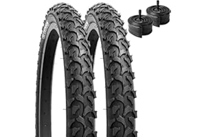YunSCM Lot de 2 18 Pouces Pneus 18x2.125 ETRTO 57-355 et Lot de 2 Chambres à air 18x1.75/2.125 AV32mm Schrader Valve Compatible Chambres à air et Pneus de vélo 18x2.10 18x2.125 18x2.20