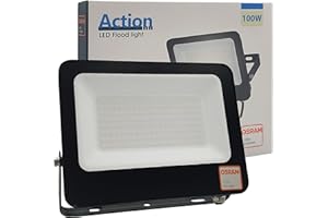 IWIIK Foco Exterior LED 100W Negro Slim, 11000Lm, Reflector IP65, Proyector Led Ultrafino, Floodlight Lighting, Focos para jardín, terraza, garaje y patio, Luz Natural 4000K (100, Vatios)