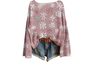 Nuoke Christmas Jumpers 2025 for Women Ladies Long Sleeve Sweatshirt Tops Funny Printed Ugly Sweaters Tshirts Fashion Crew Neck Hoodies Winter Casual Outwear Pullover Outfits