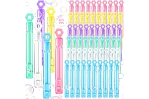 AMCHLEL 60x Mini Seifenblasen, Seifenblasen Kinder, Bunt Seifenblasen Set, Seifenblasen Kleine, Seifenblasen Kinder Mitgebsel, Seifenblasen Stäbe für Kindergeburtstag Bubble Geschenke Hochzeit Party