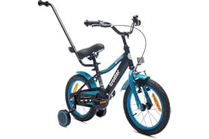 ‎SUN BABY sun baby Boys' Bicycle Children's Bicycle 14 and 16 Inch Boys Tiger Tracker Bike Lightweight Stabilisers with Push Bar from 2-6 Years BMX Bicycle Children