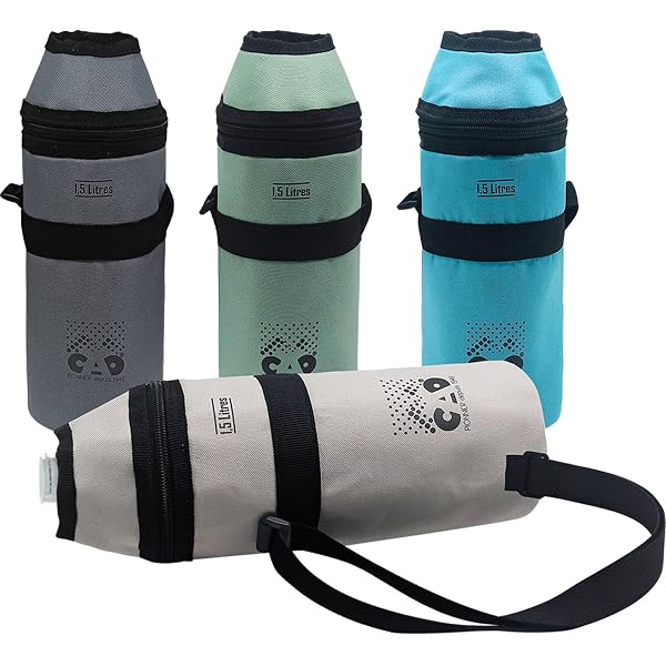 2 Porte-Gourdes Isothermes - Sac Bouteille 1,5L, Bandoulière Réglable - Noir & Bleu - Randonnée, Vélo, Sport