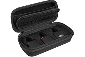 Geekria for Creators – Étui de transport rigide pour microphone compatible avec Rode Wireless GO Gen 3 III, GO 2, GO, PRO, ME, étui de transport compact pour micro, avec rangement pour câbles