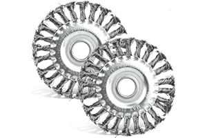 XUJINSONGG Set di 2 Spazzole Circolari,Ø125x22 mm Spazzola in Filo di Acciaio Smerigliatrice Angolare,Spazzola Circolare a Treccia, Spazzola a Disco,Con setole intrecciate,Per punte di smerigliatrice angolare