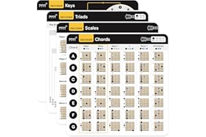 NOISY CLAN Gitarren-Spickzettel | Decoder Gitarrenakkord-Spickzettel, Hilfe beim Erlernen der Gitarre mit Noten, Musiktheorie-Spickzettel mit Akkorden und Tonleitern 20,3 x 20,3 cm