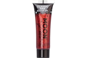 Moon Glitter - Gel mit klassischem feinem Glitter - 12ml - Rot - Glitzer Gesichtsfarbe