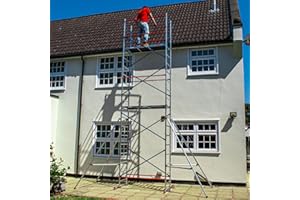 BPS ACCESS SOLUTIONS Home Master DIY Scaffold Tower | Aluminium at-Home Scaffolding | 150kg Load Capacity, Quick Assembly, Trapdoor Platform | 7m