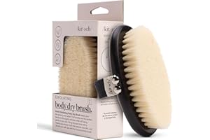 Kitsch Dry Brushing Body Brush for Lymphatic Drainage- Soft Bristles - Reduces Cellulite, Removes Dry Skin and Improves Blood Circulation, Body Exfoliator Scrubber for Glowing Skin
