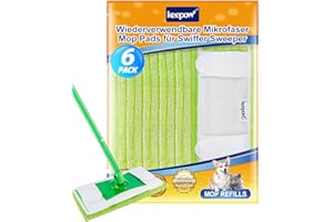 ‎KEEPOW KEEPOW 6 Stück Bodentücher Nass für Swiffer Feuchte Bodentücher Nass Trockenmopps, Mikrofaser Wet Bodentücher Trocken Tücher Wiederverwendbar Waschbar