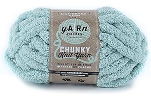 Lion Brand Yarn AR Workshop Chunky Knit, Jumbo Chenille Yarn for Knitting, Crochet, and Crafts, Light Ar Aqua, 1 Pack