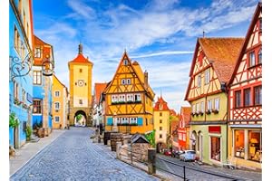 DKIJOYS Plonlein Square Jigsaw Puzzles for Adults 1000 Jigsaws Germany Iconic Spots 1000 Piece Jigsaw Puzzles for Adults