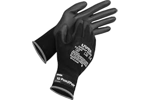 Uvex 10 Paia di Guanti da Lavoro Unipur 6639 - Con Rivestimento in PU - Guanti da Lavoro contro Rischi Meccanici EN388 - Taglia 09/L