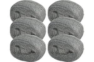 GEOGIEEW 6 Pezzi Lana d'Acciaio di, 24M Grado 0 Lana di Acciaio Di Pulizia Paglietta Abrasiv, Utensili da Cucina Tampone Lana Acciaio Fine Lana per Lucidatura Legno Vetro Metallo Prevenire Topi
