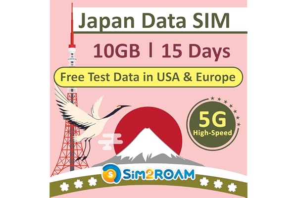 Carte SIM Japon 15 Jours | Données Uniquement | 10 Go de données 4G LTE Haut débit | Carte SIM de Voyage au Japon | Aucune Inscription, authentification d’identité requise ! |短期帰国・短期来日最適・安心日本語サポート